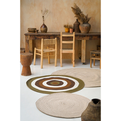 Ковер из хлопка 150см Tkano Ethnic Target бежевый