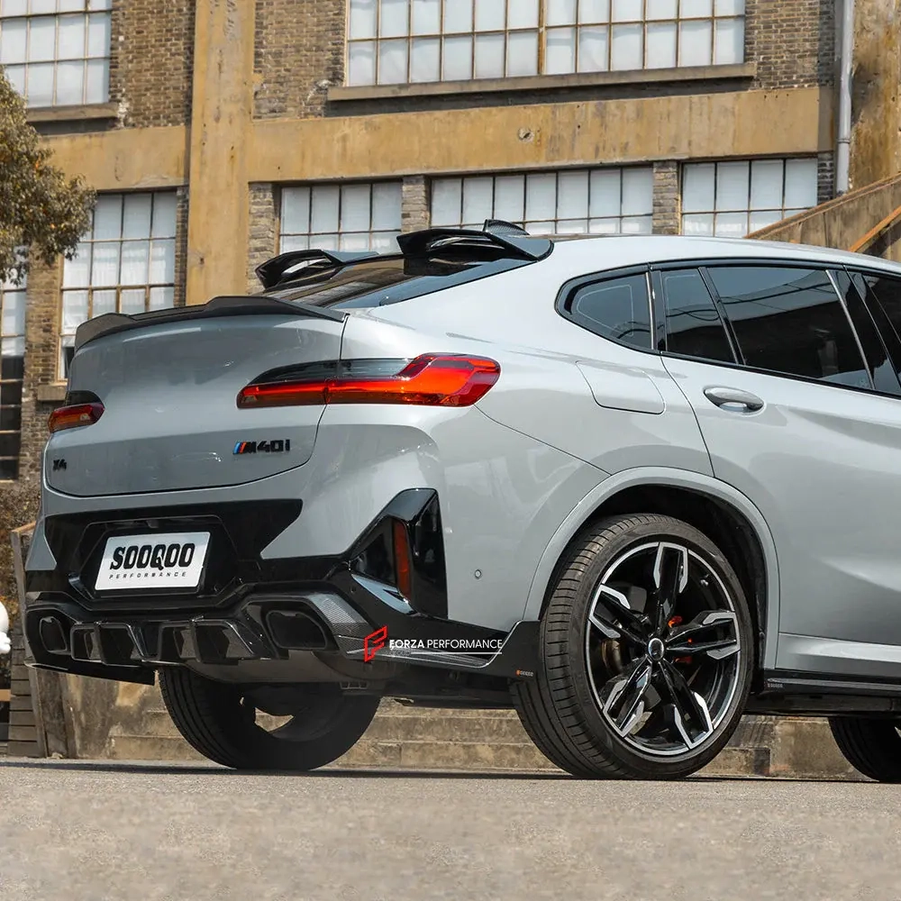 Карбоновый диффузор заднего бампера со стоп-сигналом для BMW X4 G02 Рестайлинг 2022+ БМВ
