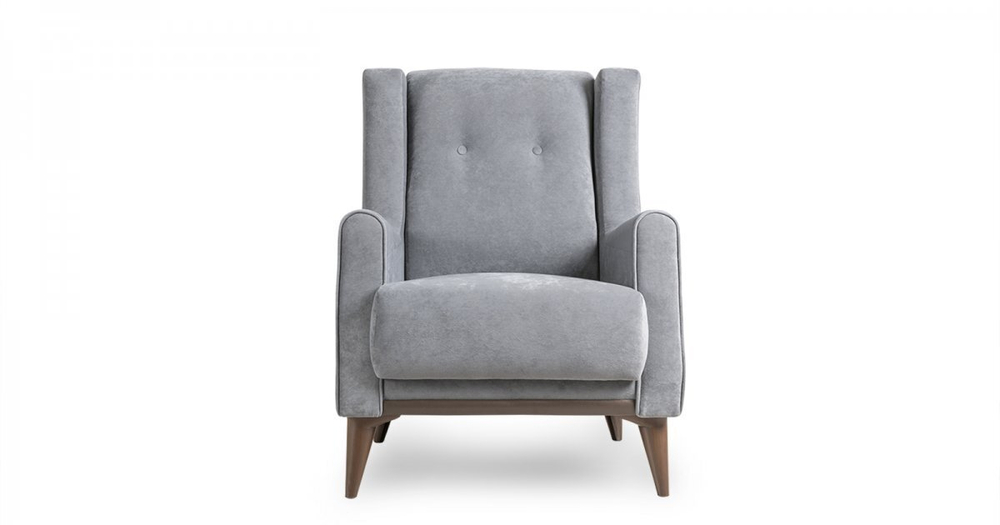Кресло Плимут велюр серый