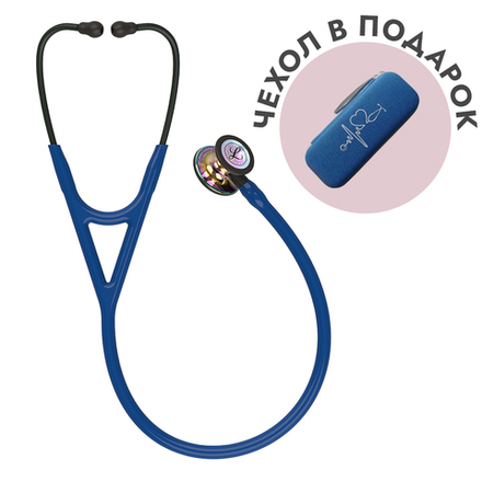 Стетоскоп Littmann Cardiology IV, небесно-голубой, радужная акустическая головка, черный ствол (6242)