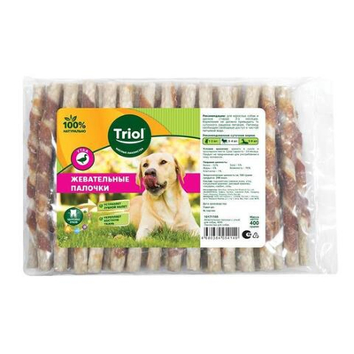 Жевательные палочки с уткой для собак, 400г, Triol