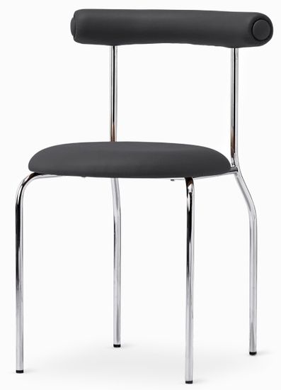 Обеденный стул Lara черная экокожа, металлический каркас