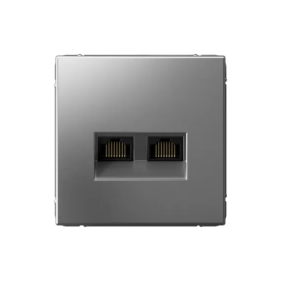 Розетка компьютерная 2-м ArtGallery RJ45 + RJ45 кат.5E механизм сталь SE GAL000985