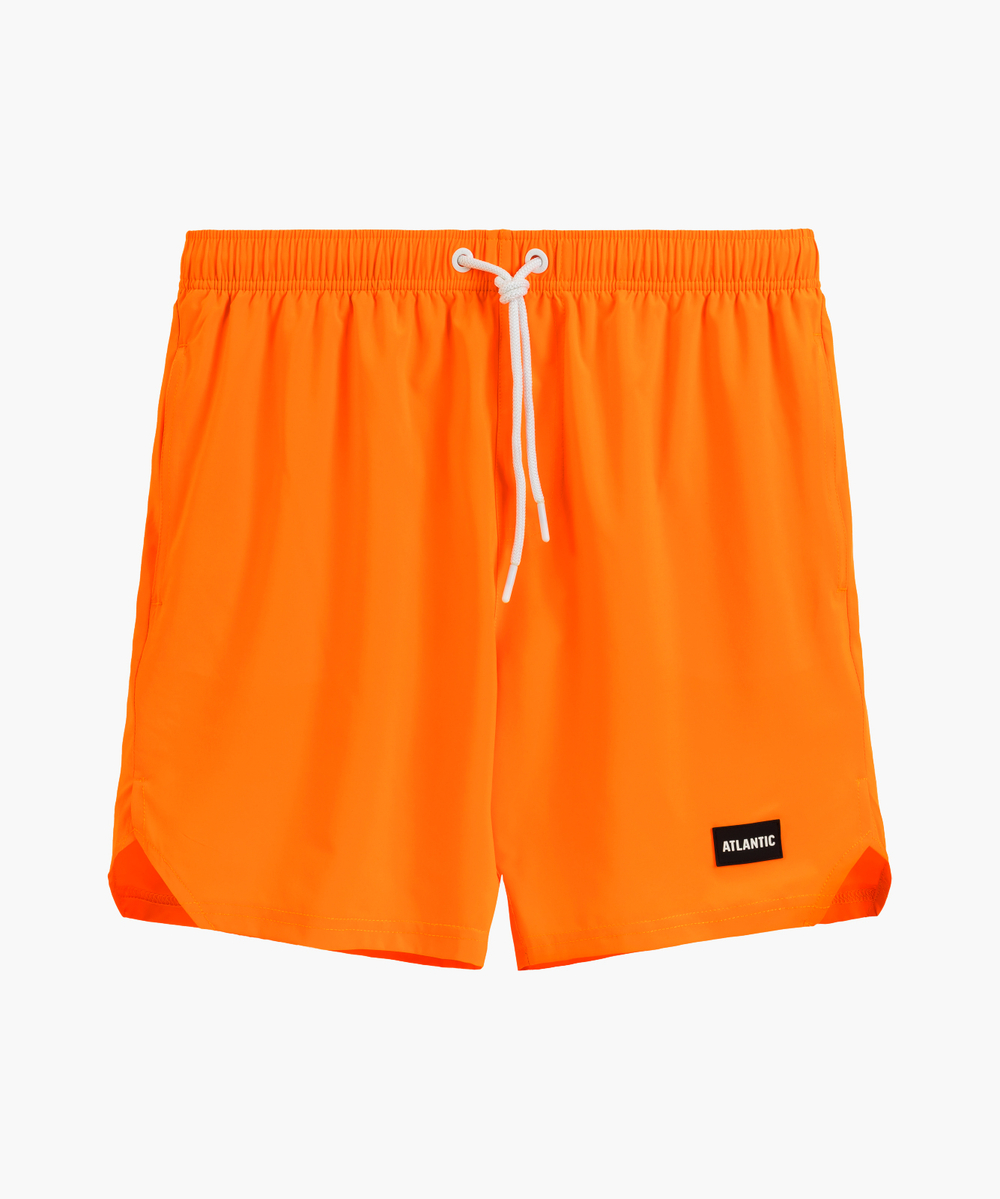 Пляжные шорты мужские Atlantic, 1 шт. в уп., полиэстер-эластан, неоново-оранжевые, KMB-239