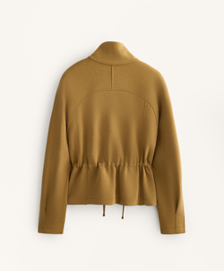 Oysho Укороченная куртка с регулируемой талией из модала с начесом, оливковый