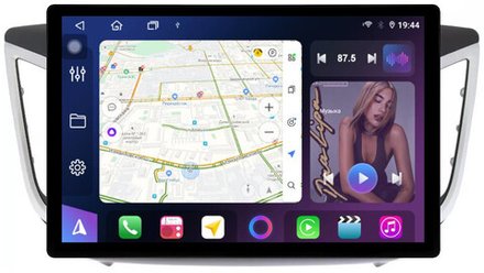Магнитола для Hyundai Creta 1 2016-2021 (рамка 10) - FarCar BX877 монитор 13" 2K QLED на Android 13, TS10, 6+128, CarPlay, 4G SIM-слот