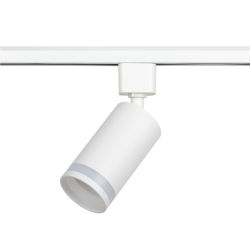 Трековый светильник однофазный ЭРА TR77-GU10 WH под лампу GU10 белый | Однофазные светильники под лампу