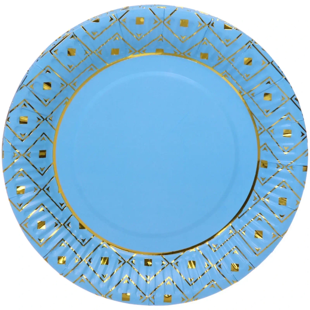 Тарелка бумажная 18 см в наборе 10 шт «Элегант», голубой