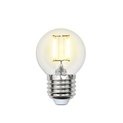 LED-G45-5W-NW-E27-CL-DIM GLA01TR Лампа светодиодная диммируемая. Форма шар. прозрачная. Серия Air. Белый свет 4000K. Картон. ТМ Uniel