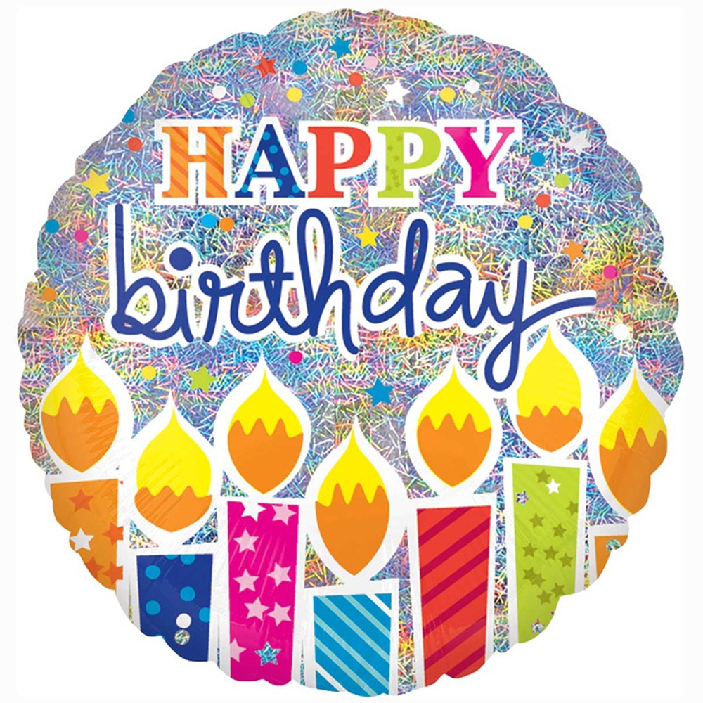 Шар Фольгированный Свечи (Серебряный)