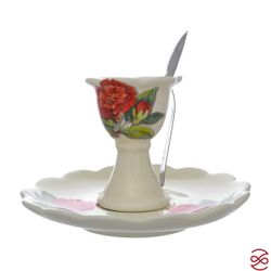 Подставка для яиц с блюдцем и ложечкой NUOVA CER Гранат 9см