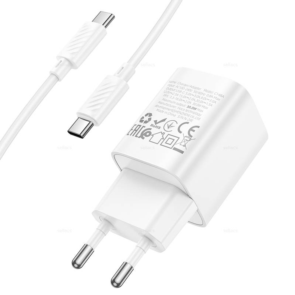 Зарядное устройство для Type-C Hoco C148A PD30W (white)