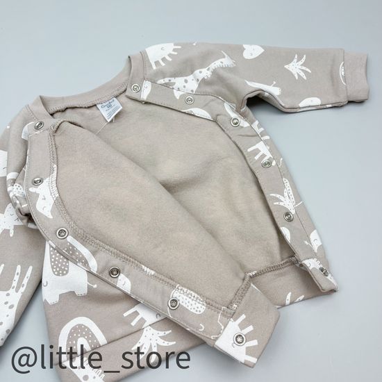 Джемпер "Любимые зверята" из футера с начесом, бежевый