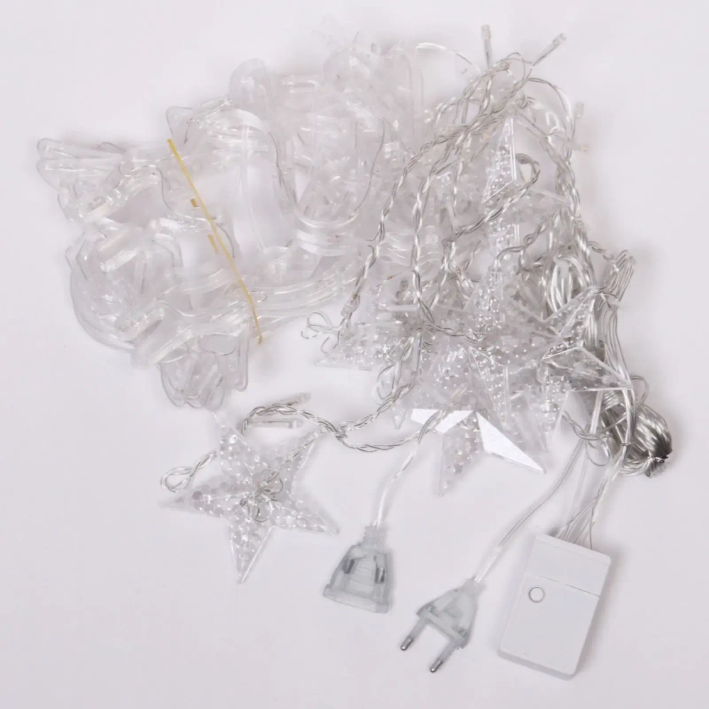 Гирлянда для дома БАХРОМА «Волшебство» ш2,5 м* в0,6/0,9м 120 ламп LED, 8 реж, IP-20, Белый (возможность соединения)