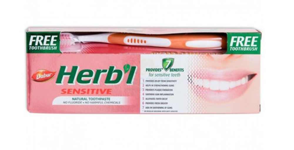 Зубная паста Dabur Herbl Sensitiv Для чувствительных зубов + зубная щетка 150 гр