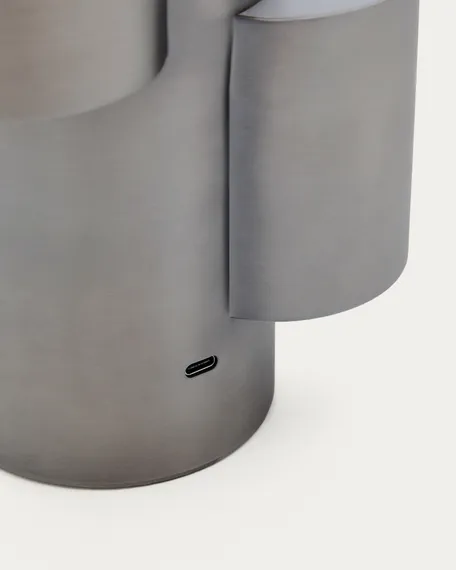 Переносная настольная лампа Adrina из темно-серого металла