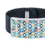 Браслет Fiore Luna на черном кожаном ремешке CB13209-5