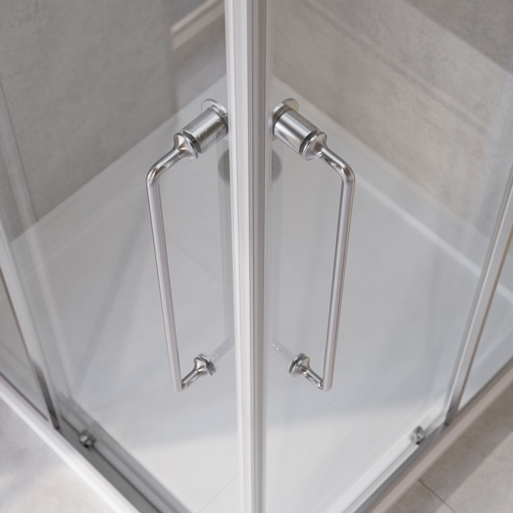 Душевой уголок Cezares RELAX-304-A-2-90-C-CR, 90х90х200, профиль хром, стекло прозрачное