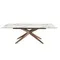 Прямоугольный раздвижной обеденный стол 1157 из керамики в отделке под мрамор