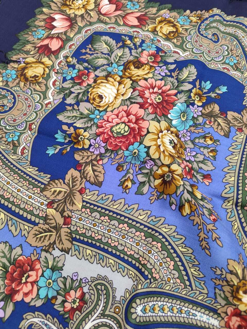 Павловопосадский платок Небесный 391-14