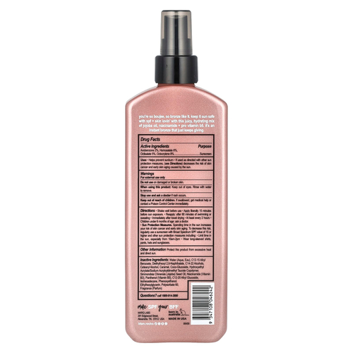 b.tan, Bronzed and Boujee, бронзирующий лосьон-спрей, SPF 15, 250 мл (8,45 жидк. унц.)