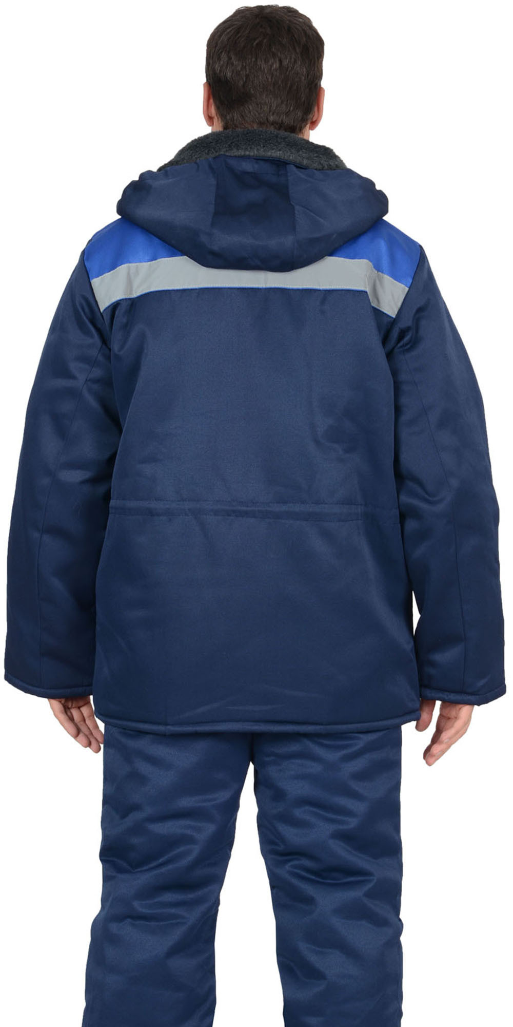 Куртка СИРИУС-БРИГАДИР мех. ворот, синяя с васильковым и СОП