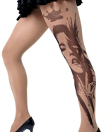 Колготки с принтом в виде королевы (Размер: S-M-L) (Цвет: бежевый)