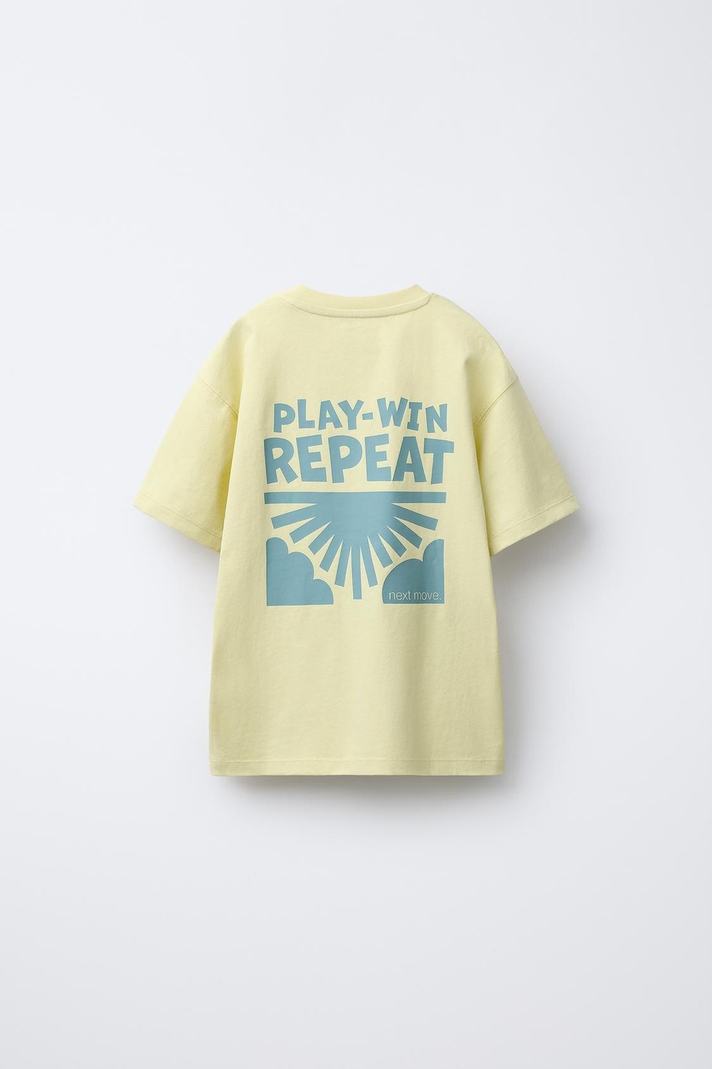 ZARA ОДНОТОННАЯ ФУТБОЛКА С НАШИВКОЙ, ЛАЙМОВЫЙ