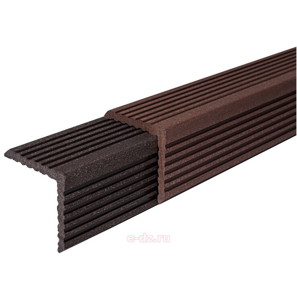 EcoDecking Уголок декоративный Практик брашированный 50х50х3000 (Шоколад / Венге)