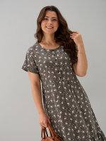 Платье П-032/хаки-цветыветочка