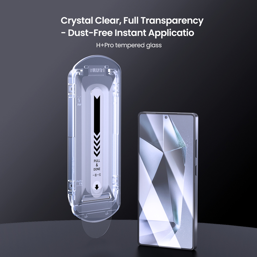Стекло с прозрачными рамками от Nillkin для Samsung Galaxy S25 Ultra, серия H+Pro Anti-Explosion Glass Screen Protector (в комплекте ванночка для установки)