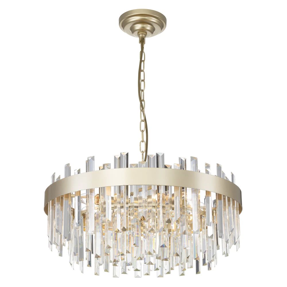 Citilux Лаура CL301282 Люстра хрустальная подвесная Шампань