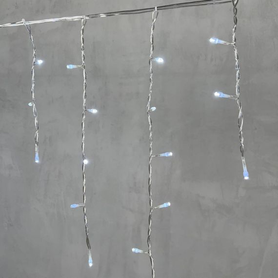 Светодиодная бахрома 4,9*0,5 м., 240 белых LED ламп, мерцание, прозрачный провод ПВХ, Beauty Led (PIL240BLW-10-2W)