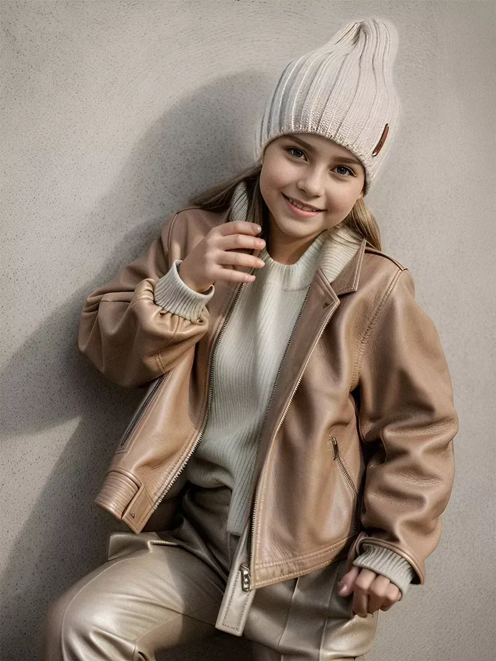 Шапка вязаная демисезонная тыковка