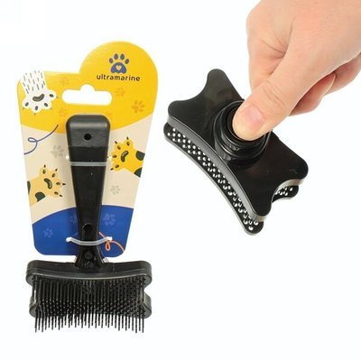 Расческа - пуходерка самоочищающаяся для собак и кошек «Пушок», цвет желтый, 13см (блистер)✦