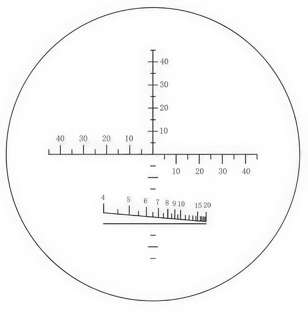 Бинокль Veber Defence 10x50WP с сеткой - тактическая измерительная сетка