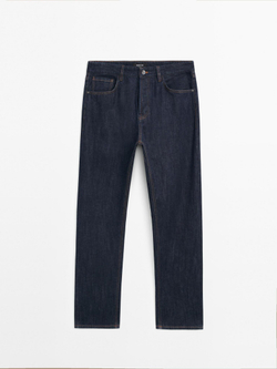 Massimo Dutti Джинсы селвидж свободного кроя из 100% хлопка, индиго