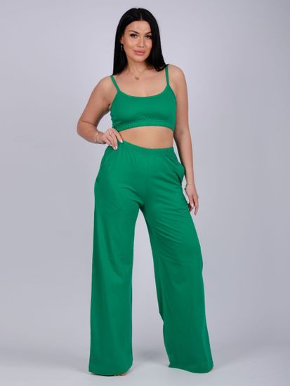 Пижама женская брюками с топом 100% хлопок Ивановский трикотаж