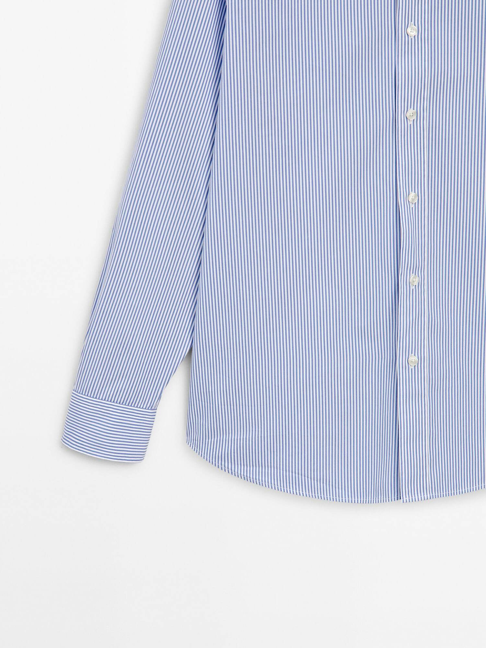 Massimo Dutti Рубашка из поплина в полоску, синий