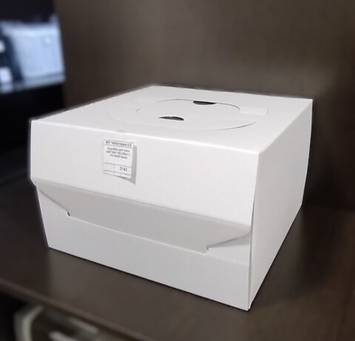 Коробка для торта 300*300*190 (25шт) С РУЧКОЙ Белая