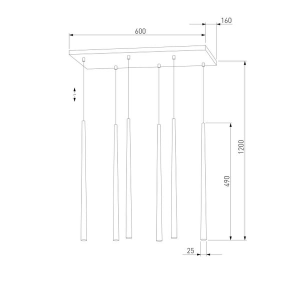 Подвесная люстра TK Lighting 6412 Piano Black
