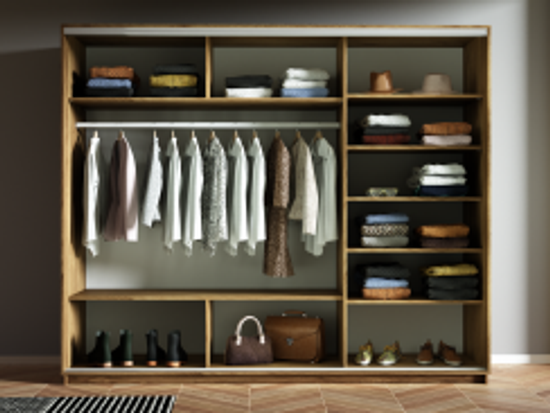 Шкаф-купе ЭКСПРЕСС-2 Трио ДЗД бетон, диамант серый, крафт табачный