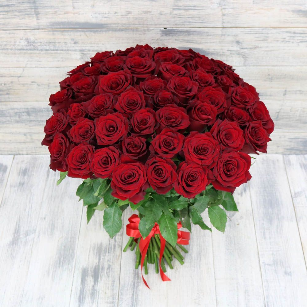 Букет 51 красная роза (Эквадор) 60 см