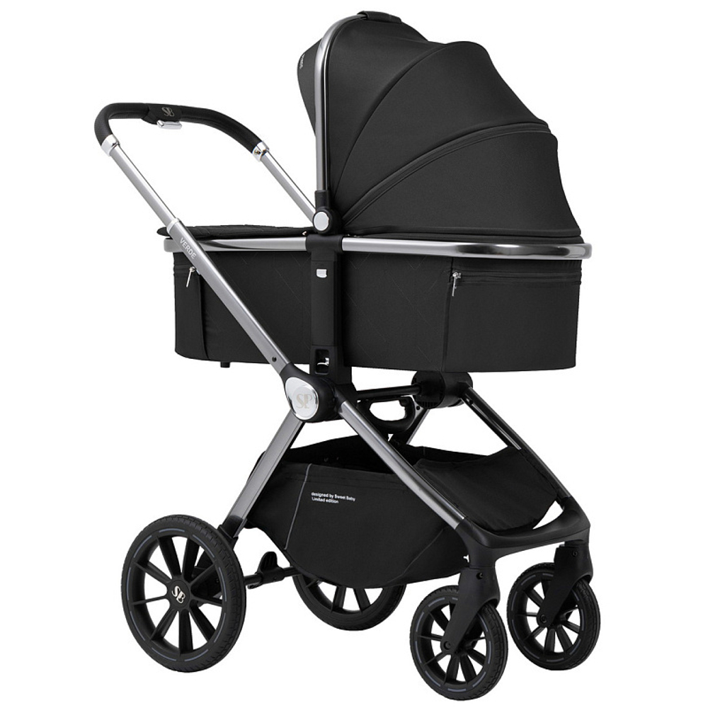 Детская коляска Sweet Baby Verde Silver 3 в 1 Black