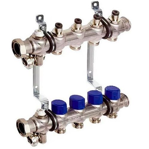Коллекторная группа Elsen EMi02 1"х3/4", 5 контуров из нерж. стали с вентилями
