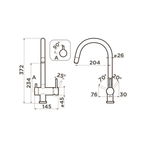 смеситель для кухни Omoikiri Yamada-P-CA латунь/карамель