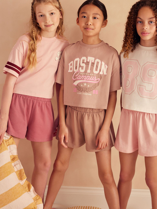 Пижама для девочки Next 195-938, 3 шт., Розовый, Бежевый