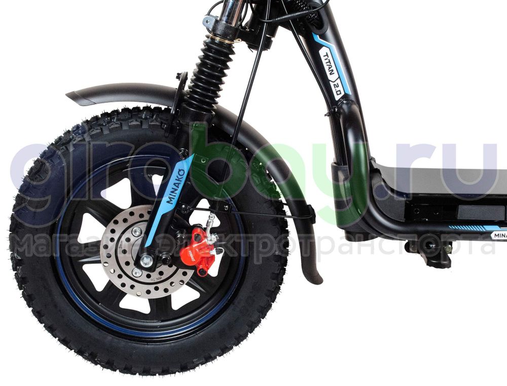 Электровелосипед Minako TITAN 2.0 Li-NMC (60V/30Ah) - Синий фото №6