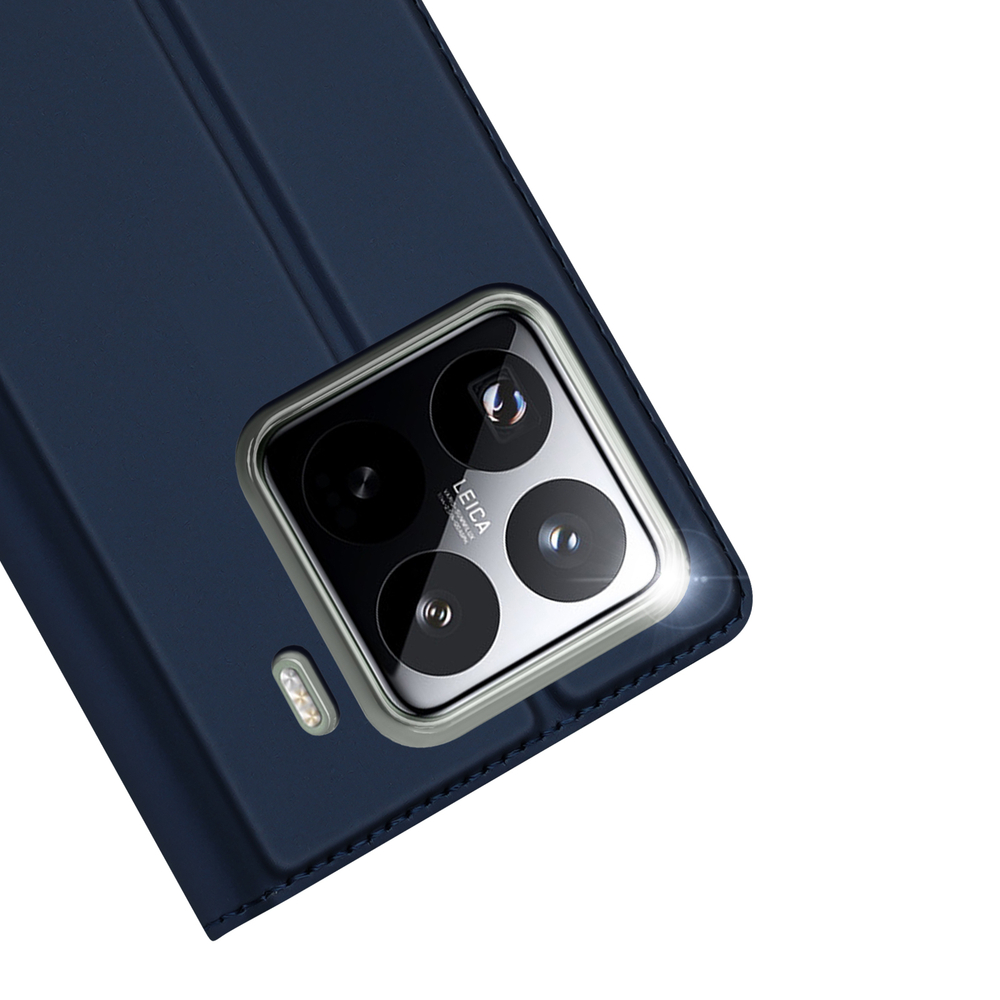 Чехол книжка из PU кожи синего цвета от Dux Ducis для смартфона Xiaomi 15 Pro, серия Skin Pro Series Case