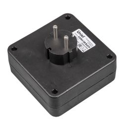 S-GES4-16S BLACK Разветвитель сетевой. с-з. 4 гнезда. 16А. 3500Вт. Черный. ТМ Uniel